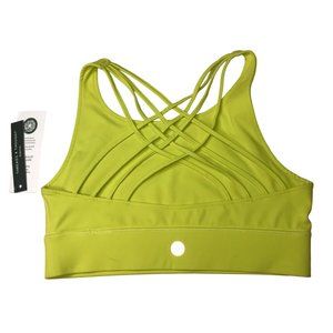 New NWT Chartreuse Yellow Neon Sports Bra Athletic Top, Size Women's M Nordstrom